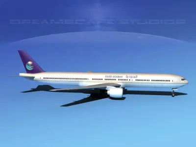 Boeing 777-300 Saudi 3D model