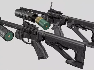 GL 40 Grenade Launcher Low-poly 3D model