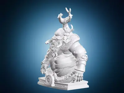 Ettin Mutant General Fantasy RPG Creature Monster Statue Figure 3D print model