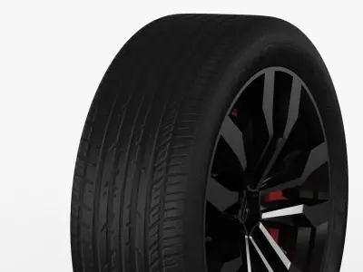 Volksvagen Touareg 2019 wheel Low-poly 3D model
