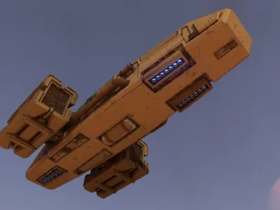 Sci-fi desert speeder Low-poly 3D model