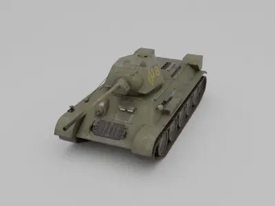 T34-57 1943 Medium Tank Low-poly 3D model