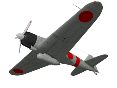 A6M2 Zero fighter Type 21  3D model