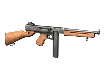 Thompson M1A1 Submachine Gun 3D model
