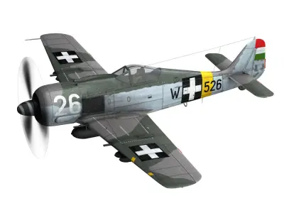 Focke Wulf - FW190 F8 - W526 - Hungary 3D model