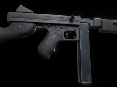 M1A1 Thompson Submachinegun Low-poly 3D model purchase