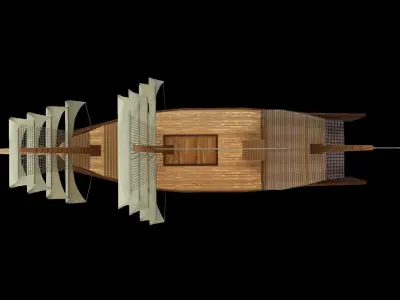 Sailing Ship - watercraft - pirate of caribbean - fluyt Low-poly 3D model