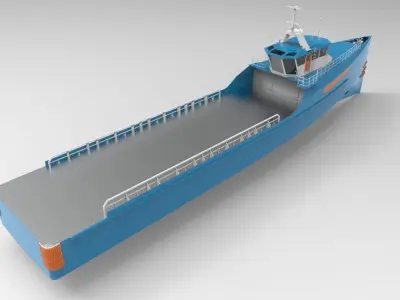 Supply boat Low-poly 3D model