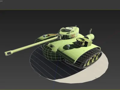 Cartoon Tank Low-poly 3D model