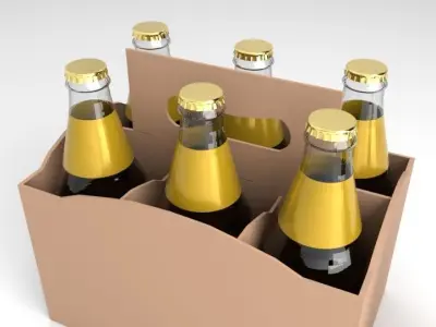 Beverage Branding Package No5 6Pack Low-poly 3D model
