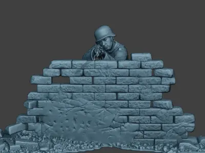 German soldier ww2 shoot cover G5 3D print model