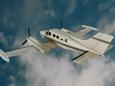 Cessna 421 Golden eagle propeller aircraft 3D model