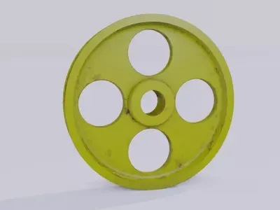 Pulley wheel Low-poly 3D model