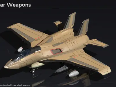 Scifi Fighter DG25 Low-poly 3D model