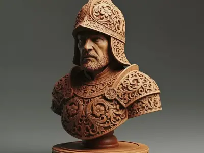 Medieval Soldier Pawn Chess Piece 3D print model