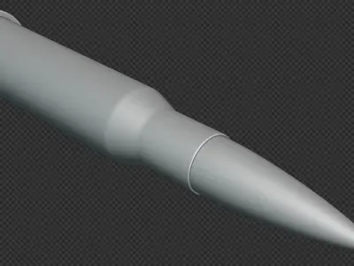 762x54R Cartridge Low-poly 3D model