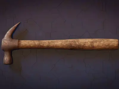 Game-Ready Rusted Hammar Low-poly 3D model