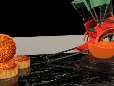 Chinese rickshaw 3D model