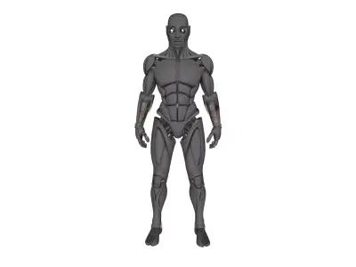 Humanoid Android Robot Base Character 3D Model Sci Fi Game Ready 3D model
