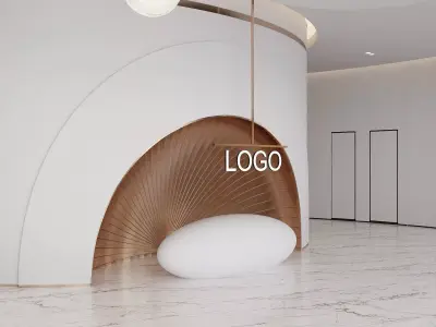 Contemporary Corporate Lobby Interior 3D model