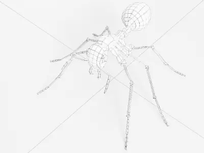 Ant 3d model toy with eyes Low-poly 3D model