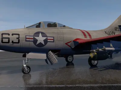 Grumman F9F-2 Panther 3D model