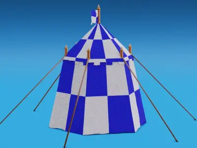 Medieval Pavilion Tent Low-poly 3D model