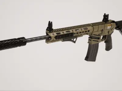 Assault Rifle 2 Used Low-poly 3D model