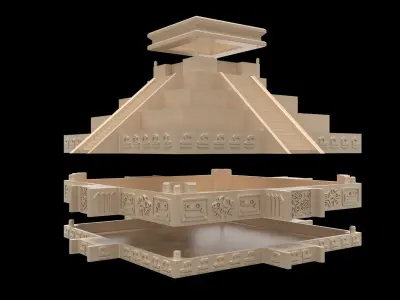 Aztec Temple Plant Pot 3D print model