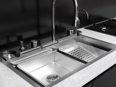 Drop-in Kitchen Sink 3D model
