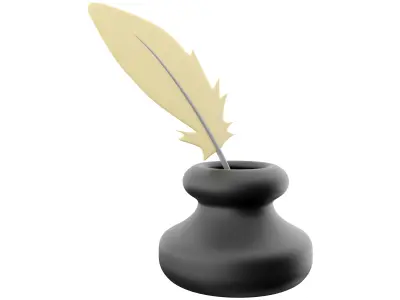 3d feather  bottle  cartoon 3D model