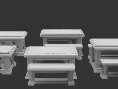 Fantasy tables for 3D print to wargaming 3D print model