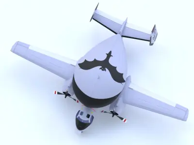 Grumman E-1 Tracer - THE WILLY FUDD -  Low-poly 3D model
