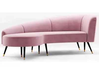 Safavieh Couture Evangeline Velvet Parisian Sofa Free 3D model