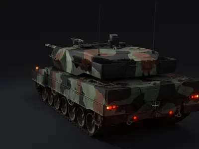 Leopard 2A6 Rigged MBT 3D model