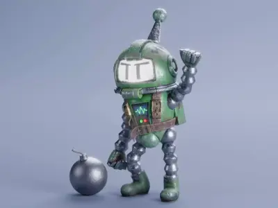 Atomic Bomberman Low-poly 3D model