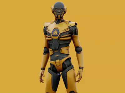  Cyborgtopia B-38 Rigged 3D model