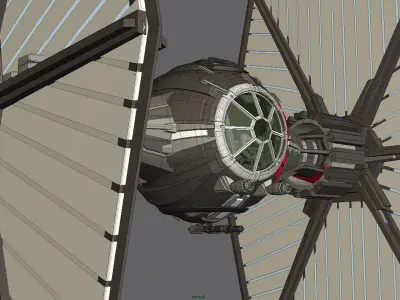 First Order TIE Low-poly 3D model