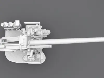 5 inch 25 caliber 2 Scale model 3D print model