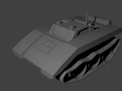  mobile rocket launcher Low-poly 3D model