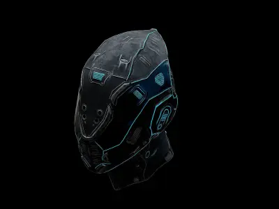 War Sci-fi Helmet - Free 3D Model - Ngchipv Free low-poly 3D model
