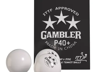 Tennis balls Gambler p40 ball 6 pcs by Start line Free low-poly 3D model