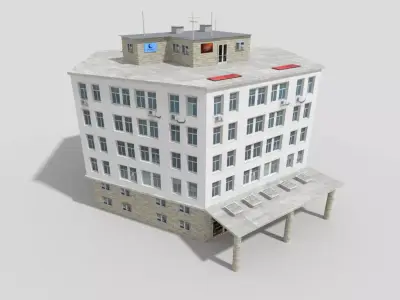 Commercial Building Low-poly 3D model