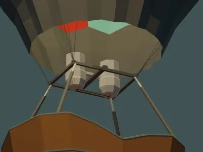 Low Poly Hot Air Balloon Low-poly 3D model