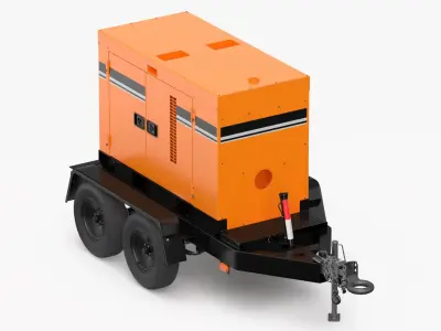 Generator Trailer Clean and Dirty 3D model