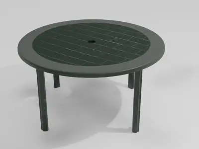 Plastic garden chair and table 3D model