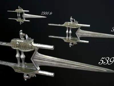 DEFENDER OF FAITH - Flintlock Katar Low-poly 3D model