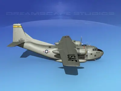Fairchild C-123B Provider USAF 3 3D model