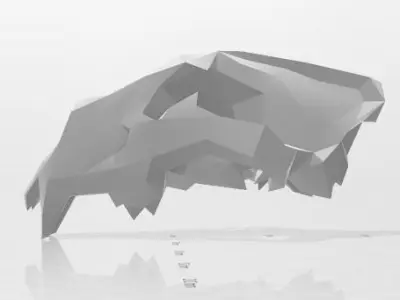 low poly lion skull head Free low-poly 3D model