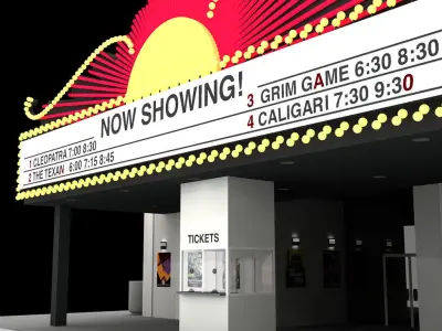 Movie Theater Cinema Exterior 3D model